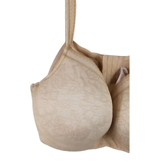Cacique Beige Lace Floral Overlay Lightly Lined Underwire Bra 44DDD - Picture 3 of 6
